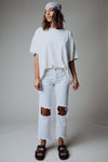 Free People Maggie Mid-Rise Straight Leg Jeans in Optic White | Free People Maggie Mid-Rise Straight Leg Jeans in Optic White | Clad & Cloth |  Bottom | Amazon | Instagram.