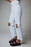 Free People Maggie Mid-Rise Straight Leg Jeans in Optic White | Free People Maggie Mid-Rise Straight Leg Jeans in Optic White | Clad & Cloth |  Bottom | Amazon | Instagram.