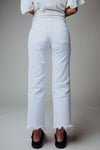 Free People Maggie Mid-Rise Straight Leg Jeans in Optic White | Free People Maggie Mid-Rise Straight Leg Jeans in Optic White | Clad & Cloth |  Bottom | Amazon | Instagram.